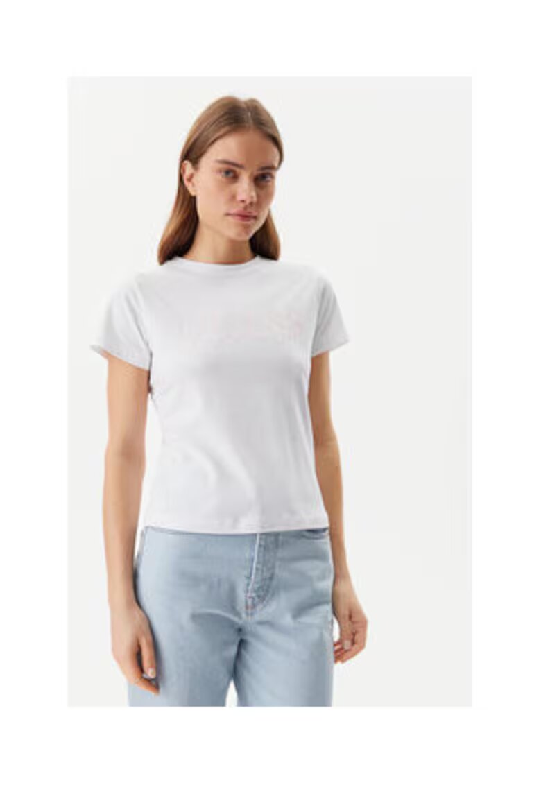 GUESS Tricou la baza gatului din bumbac organic