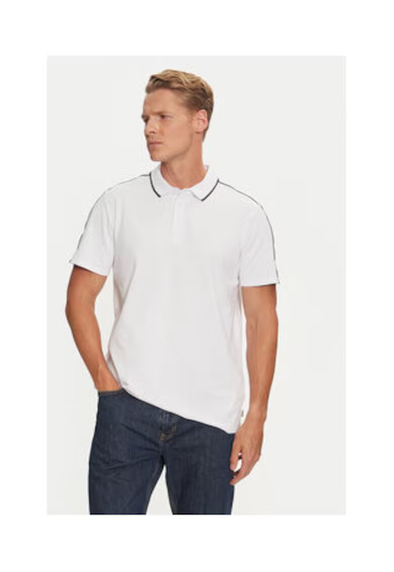 GUESS Tricou polo din amestec de bumbac - Alb