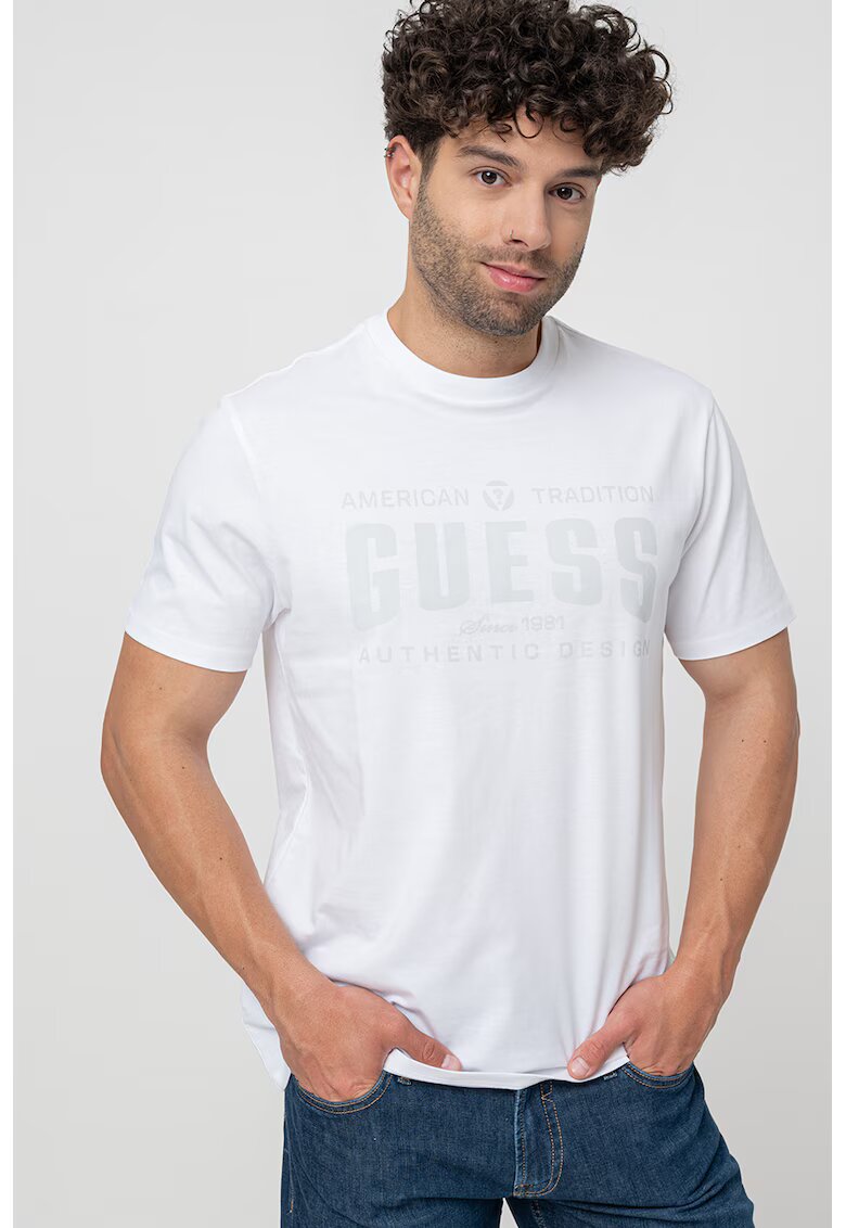 GUESS Tricou regular fit cu logo - Alb