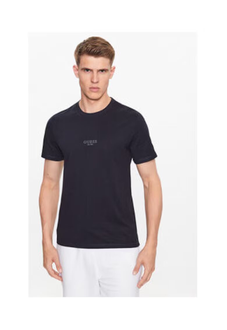 GUESS Tricou slim fit cu decolteu la baza gatului
