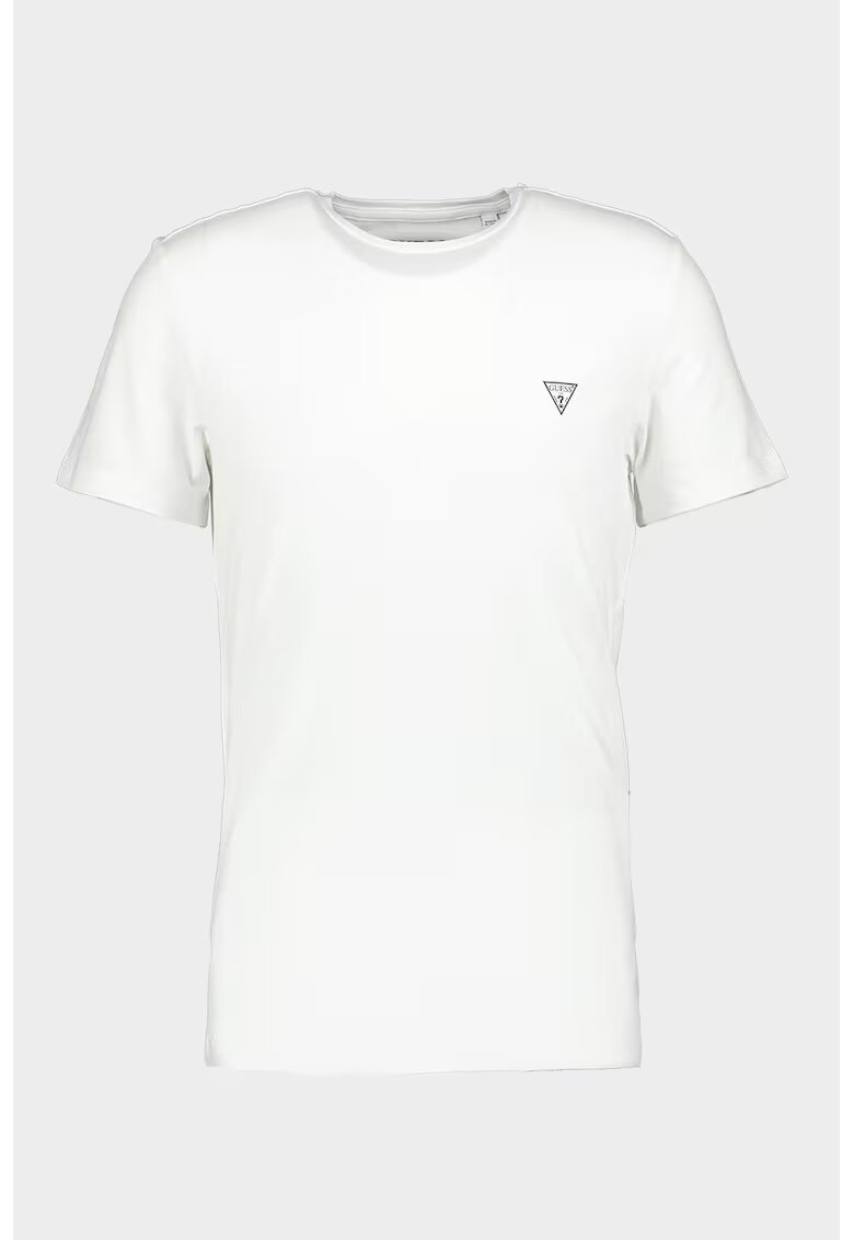 GUESS Tricou slim fit cu decolteu la baza gatului - Negru/Alb optic