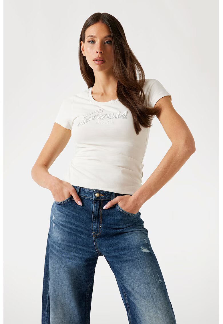 GUESS Tricou slim fit cu logo