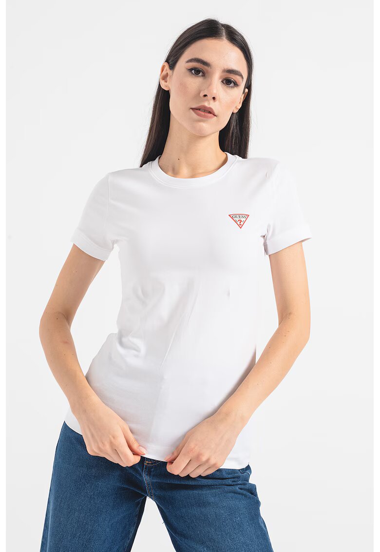 GUESS Tricou slim fit cu logo - Alb