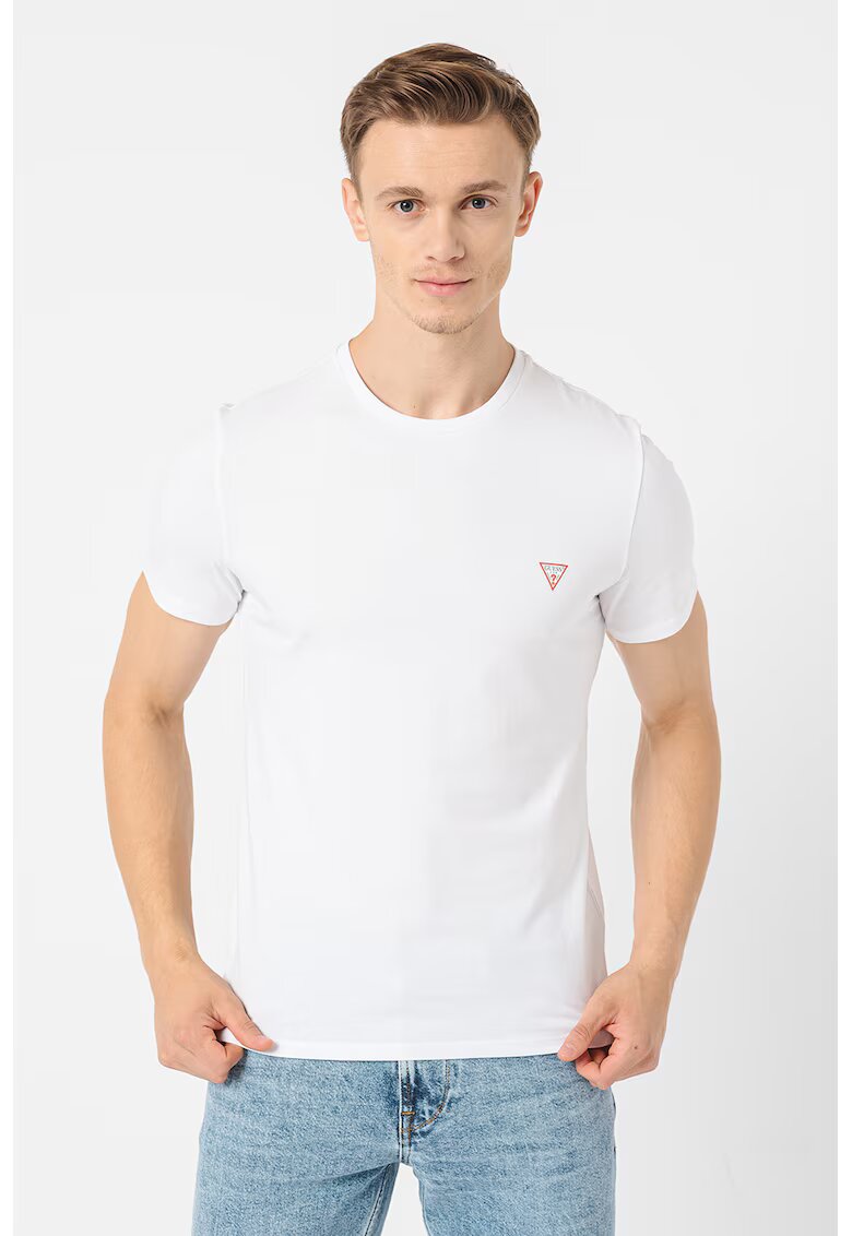 GUESS Tricou slim fit de bumbac - Alb