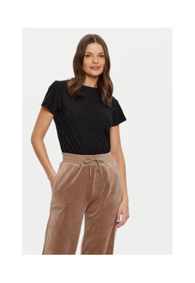 GUESS Tricou uni cu decolteu la baza gatului