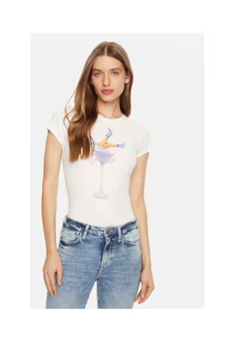 GUESS TricouSlim Fit Cu Grafic Print