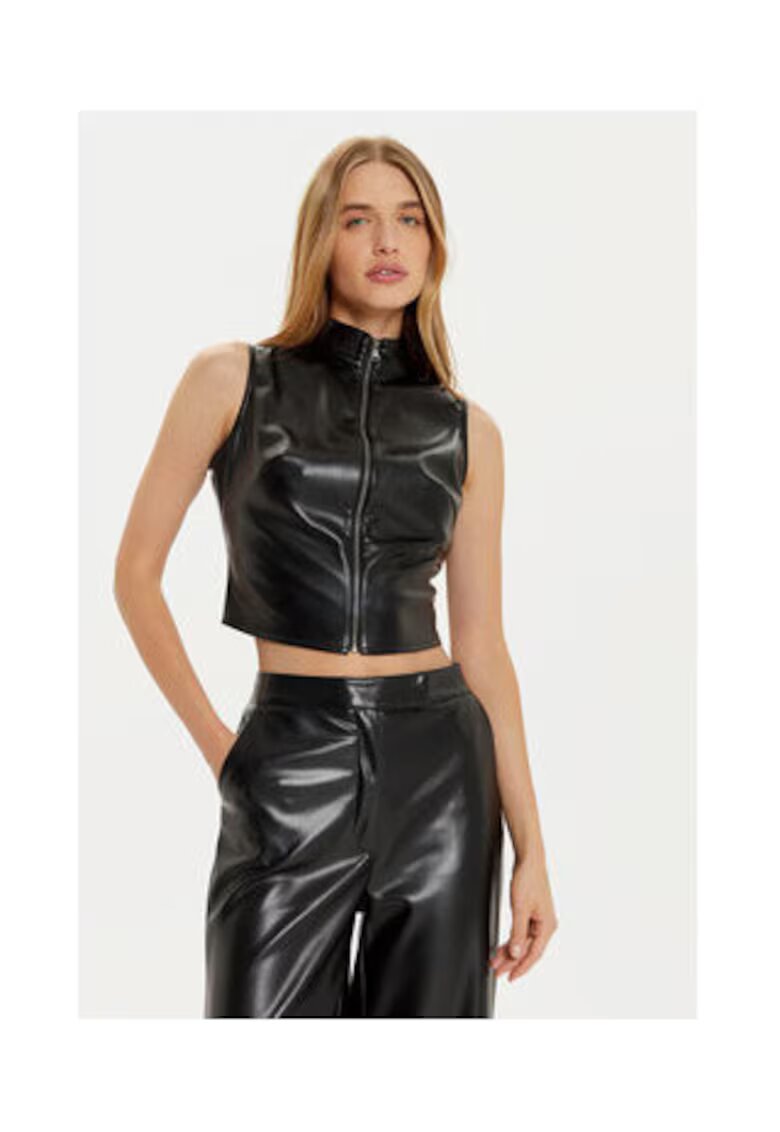 GUESS Vesta crop din piele ecologica