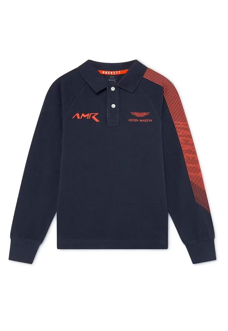 Hackett London Bluza polo pentru copii Aston Martin by Hackett - Rosu/Bleumarin