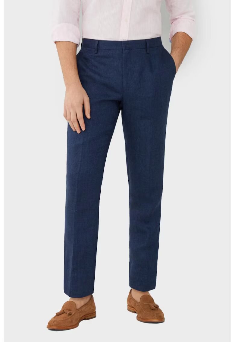 Hackett London Pantaloni de in Linen Delave - Bleumarin