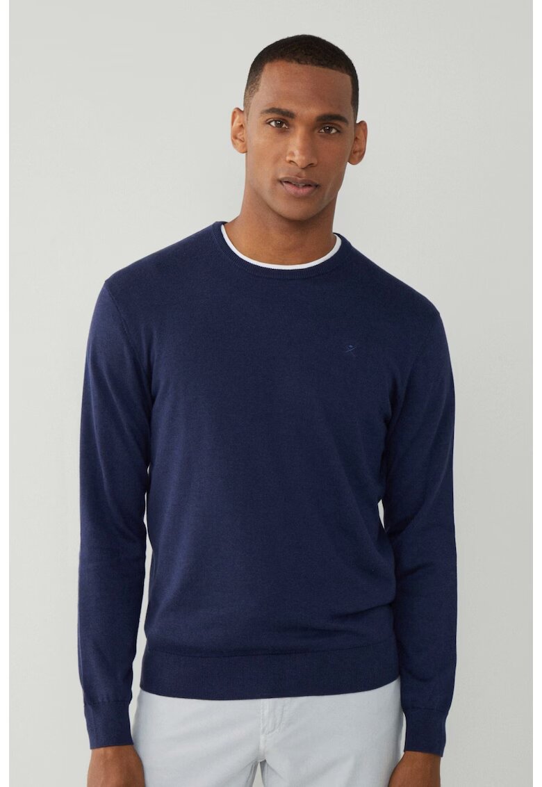 Hackett London Pulover din amestec de matase - Bleumarin