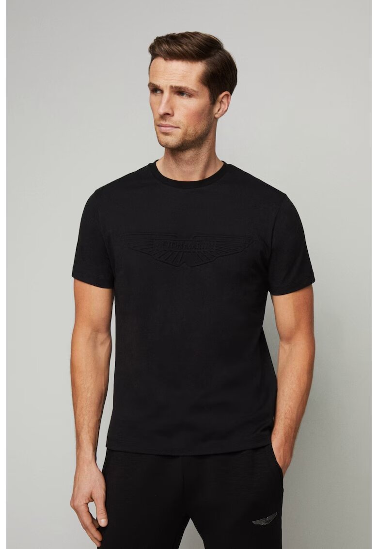 Hackett London Tricou Am Emboss HM500779 Negru - Negru