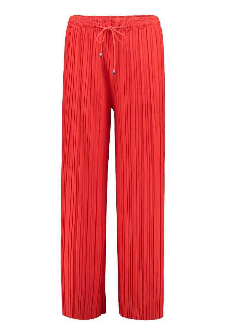 Hailys Pantaloni cu snur in talie si talie medie - Rosu vermillion