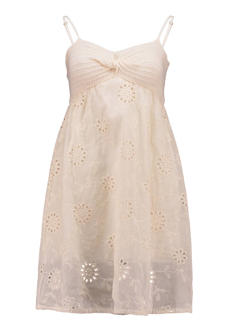 Hailys Rochie din bumbac cu bretele inguste - Alb fildes