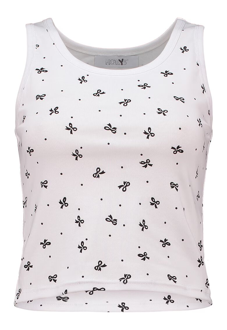 Hailys Top crop cu imprimeu - Alb/Negru