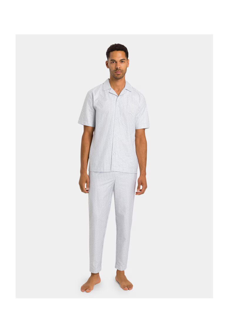 Hanro Pijama barbati - 303703417 - Bumbac - Alb - Alb