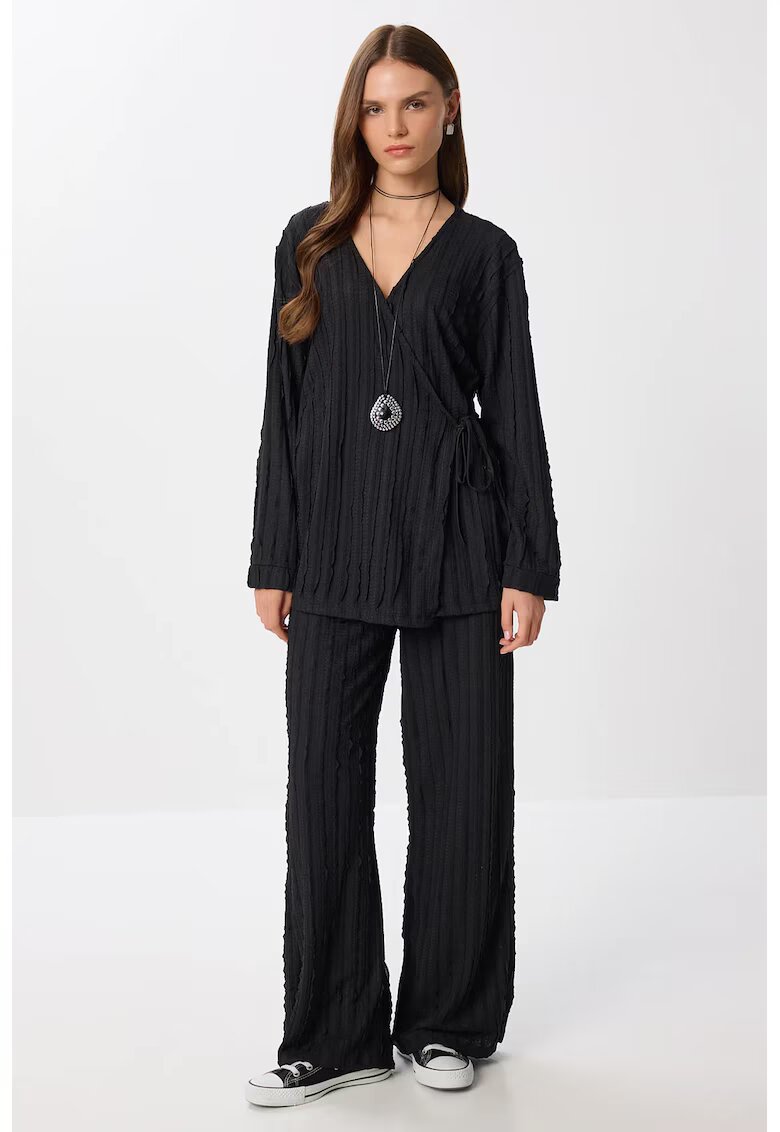 Happiness İstanbul Compleu dama - - set din doua piese - maneca lunga - negru - textil