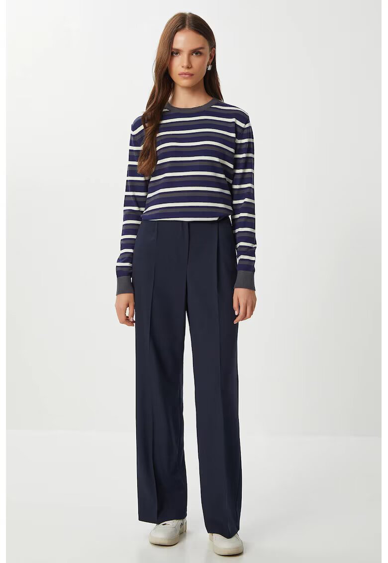 Happiness İstanbul Pantaloni dama plisati - Bleumarin