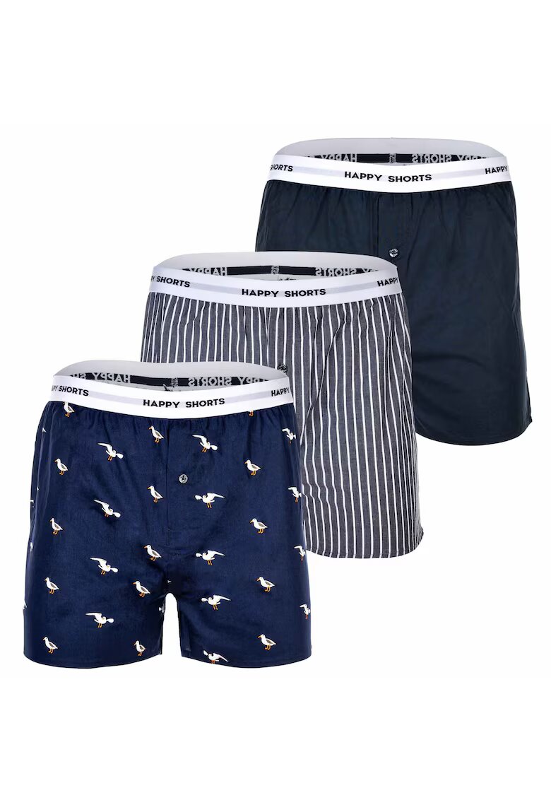 Happy Shorts Set de boxeri de bumbac - 3 perechi - Multicolor
