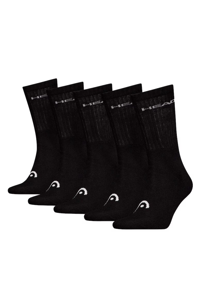 Head Set de sosete lungi unisex - 5 perechi - Negru