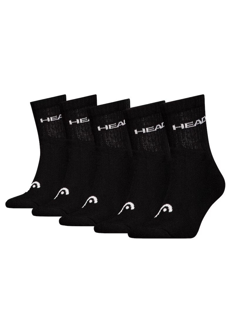 Head Set de sosete lungi unisex - 5 perechi - Negru
