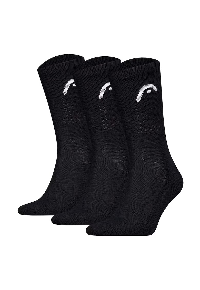Head Set de sosete lungi unisex pentru antrenament - 3 perechi - Negru