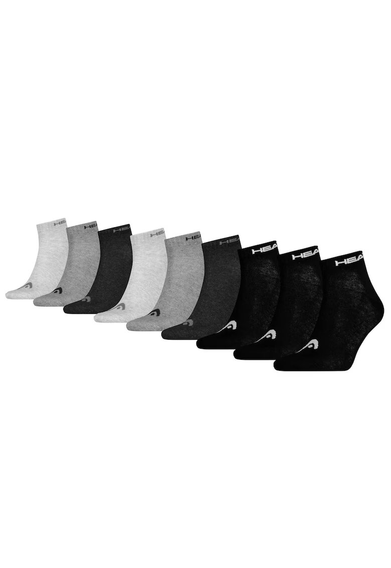 Head Set de sosete unisex - scurte cu model - 9 perechi - Negru/Gri