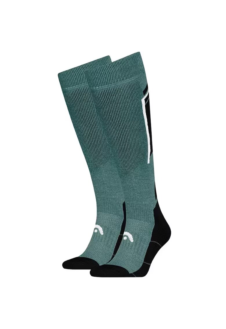 Head Sosete schi si snowboard Ski Beginner Kneehigh 2P - Verde/Negru - Verde/Negru
