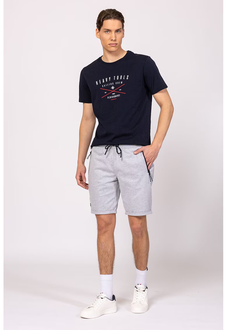 Heavy Tools Pantaloni scurti cu buzunare cu fermoar - Gri deschis melange
