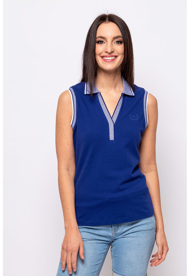 Heavy Tools Top polo cu guler ascutit Dioco - Albastru royal