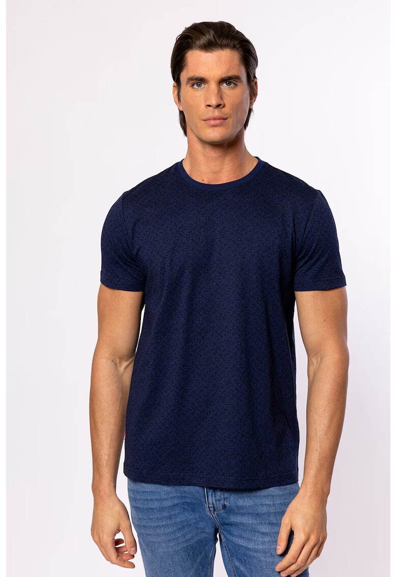 Heavy Tools Tricou cu model uni Moscada - Albastru ultramarin