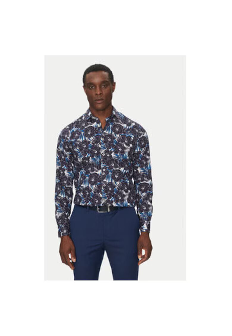 Hechter Paris Camasa barbati 60267690 - Bumbac/Lyocell - Bleumarin - Bleumarin