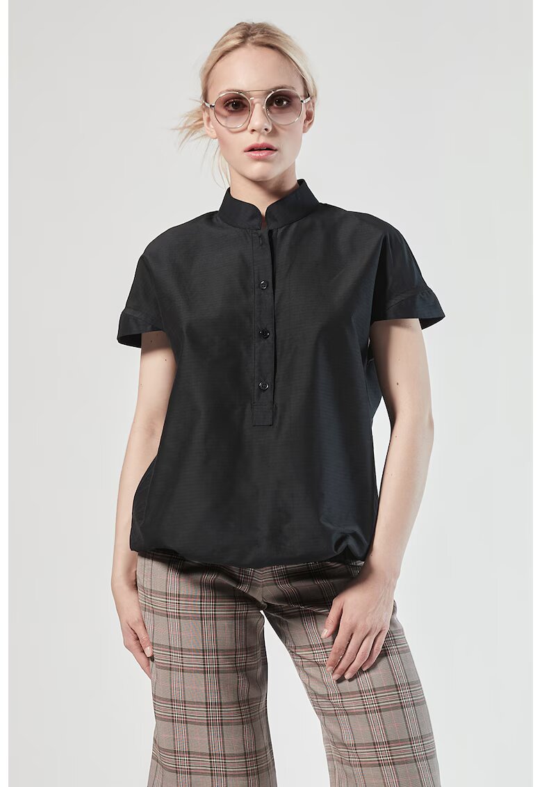 HELENE GALWAS Bluza cu guler Mao Fee - Negru