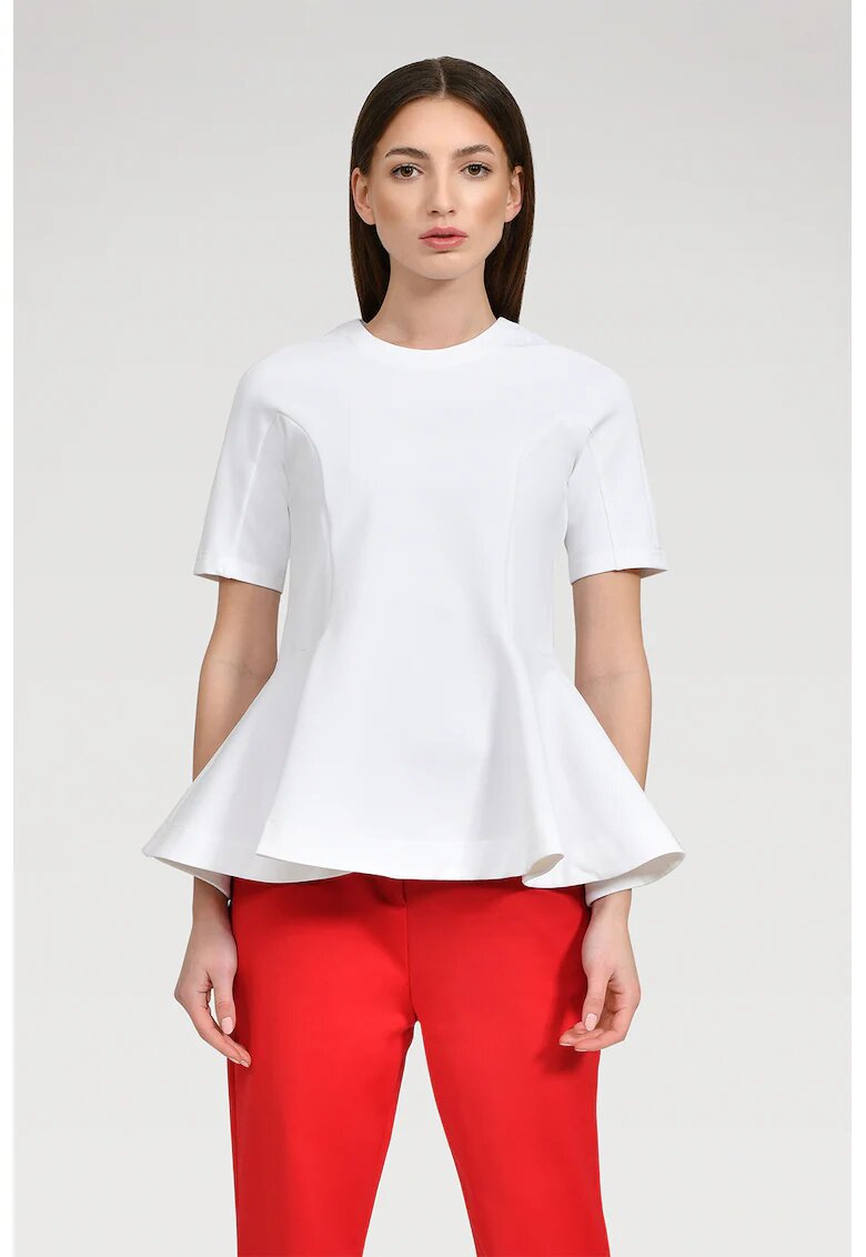 HELENE GALWAS Bluza cu terminatie peplum Frida - Alb optic