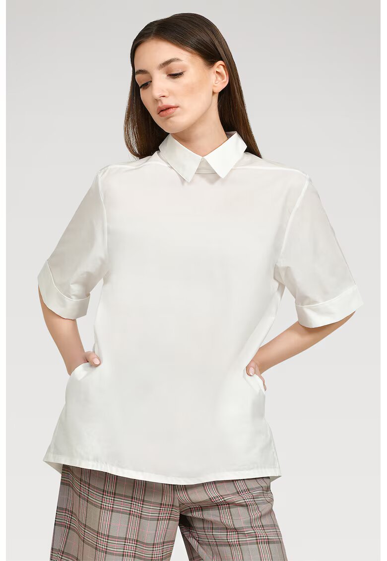 HELENE GALWAS Bluza lejera Fay - Alb murdar