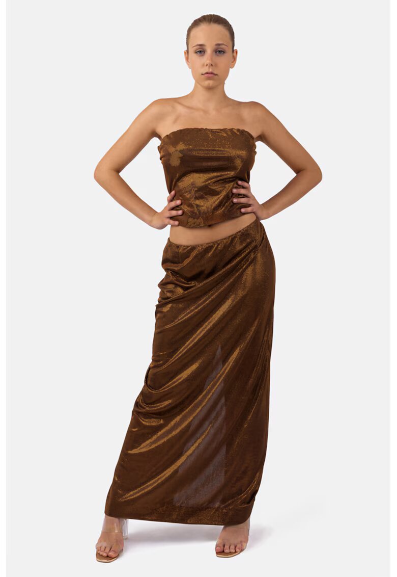 HELENE GALWAS Fusta maxi stralucitoare Heda - Bronz