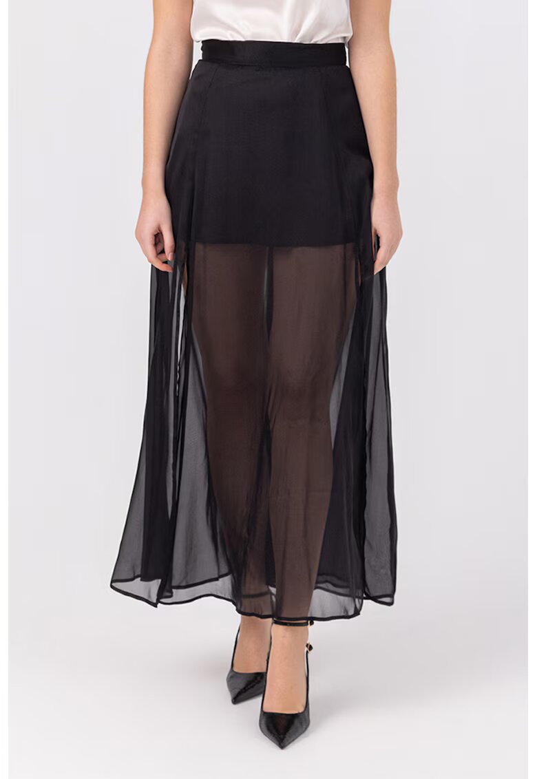 HELENE GALWAS Fusta transparenta de matase Anastasia - Negru