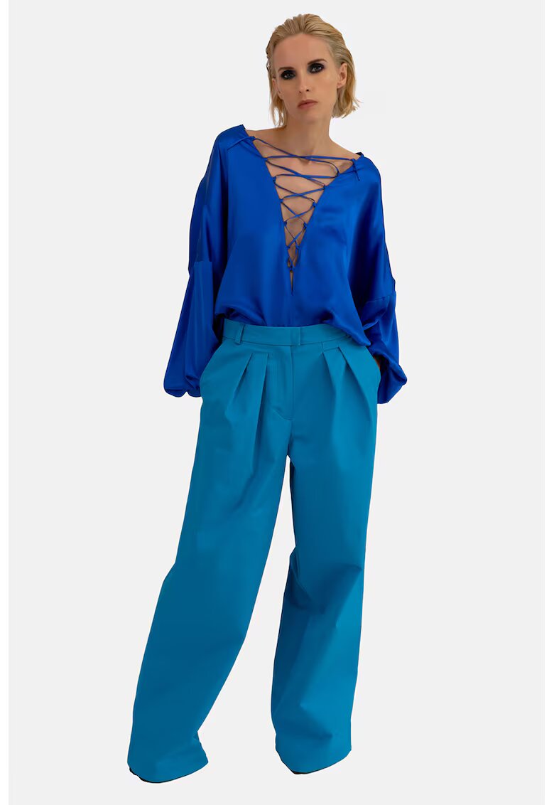 HELENE GALWAS Pantaloni ampli Irena - Albastru deschis