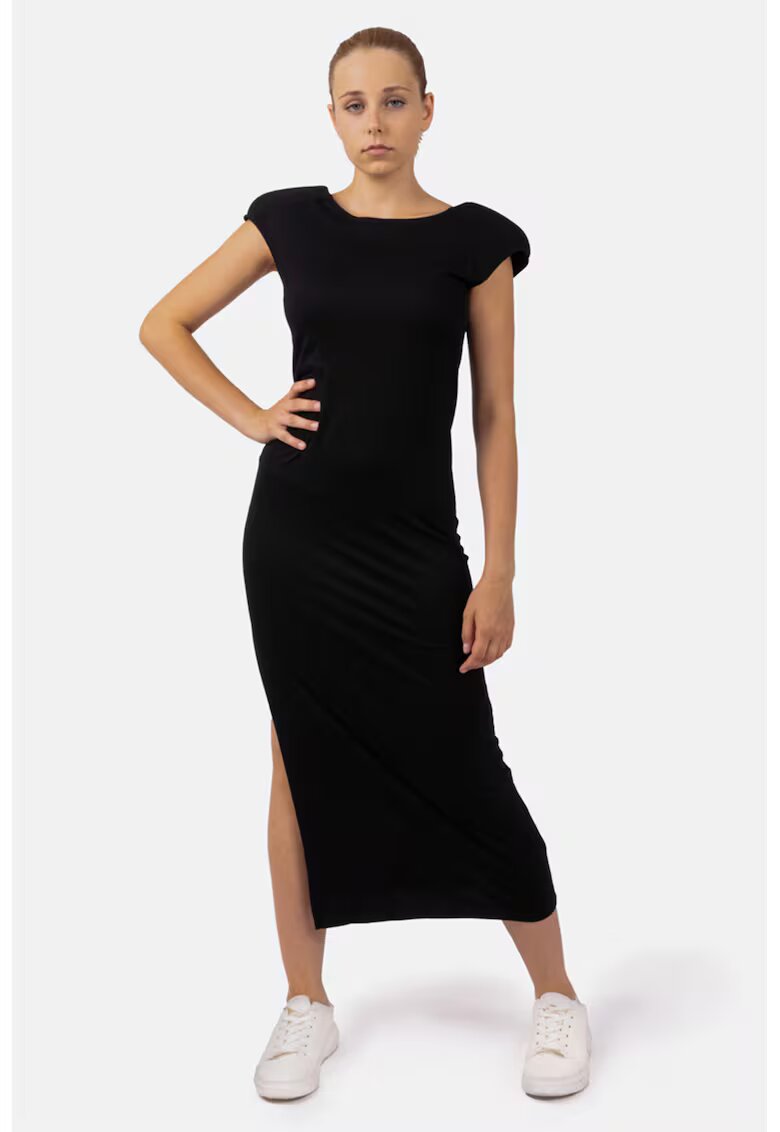 HELENE GALWAS Rochie midi cu slituri laterale Bailey - Negru