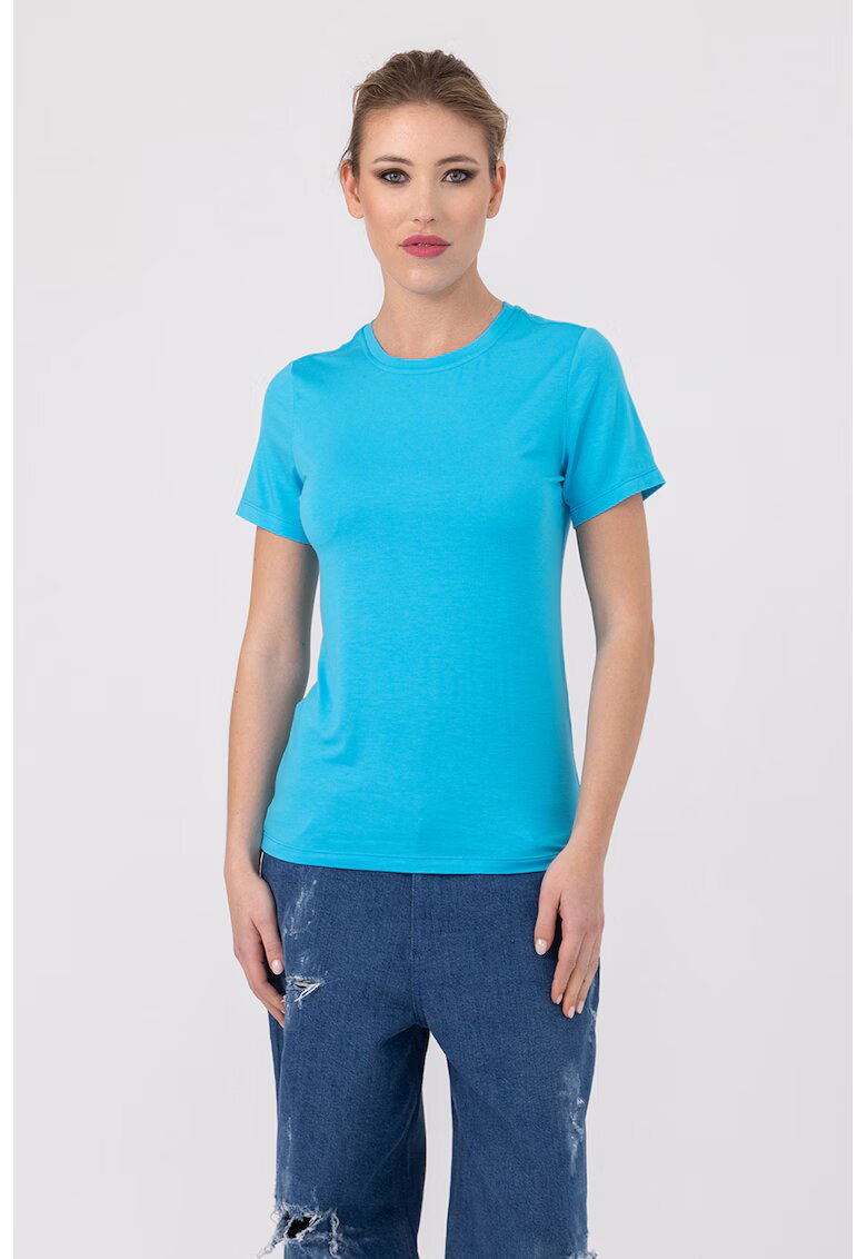 HELENE GALWAS Tricou cu decolteu rotund Franca - Albastru deschis
