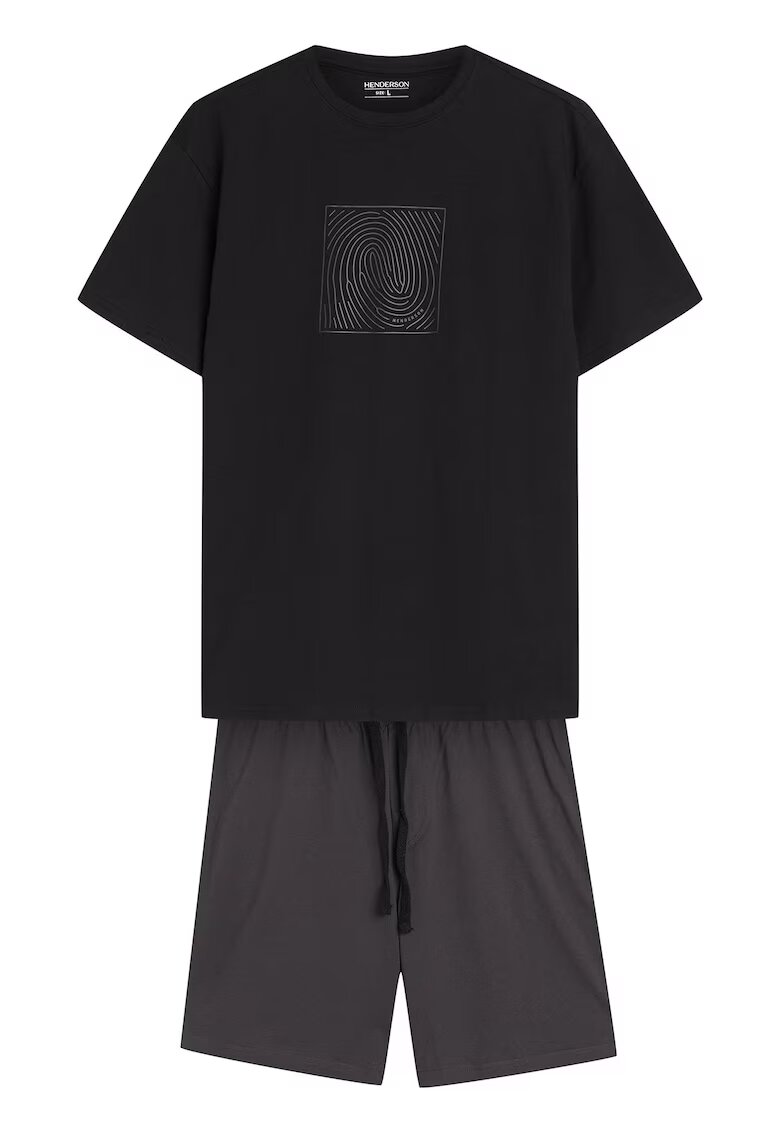 Henderson Pijama barbati Outbox negru - gri - Multicolor