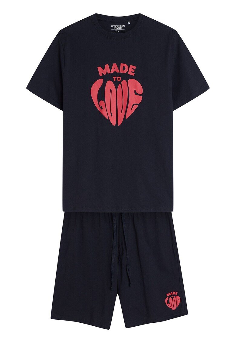 Henderson Pijama barbati Sierra negru - rosu