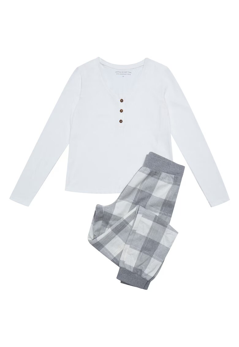 Henderson Pijama dama - Bumbac - Alb