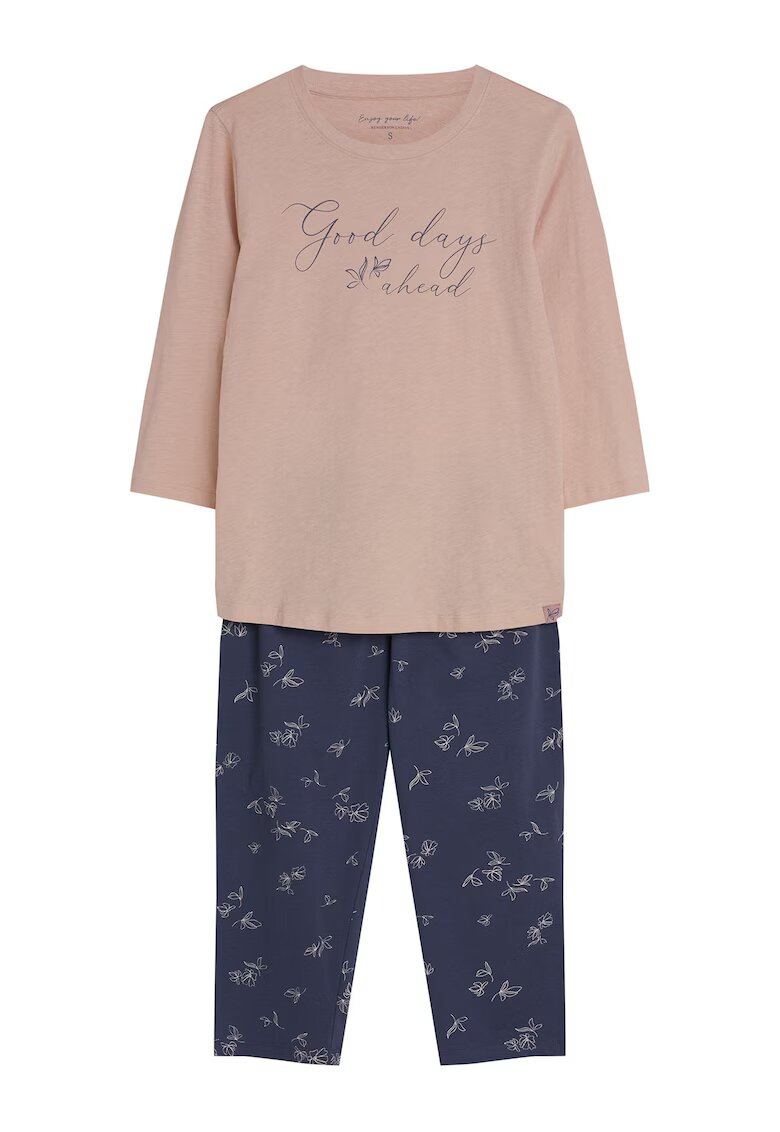 Henderson Pijama dama Bumbac - Roz - Text