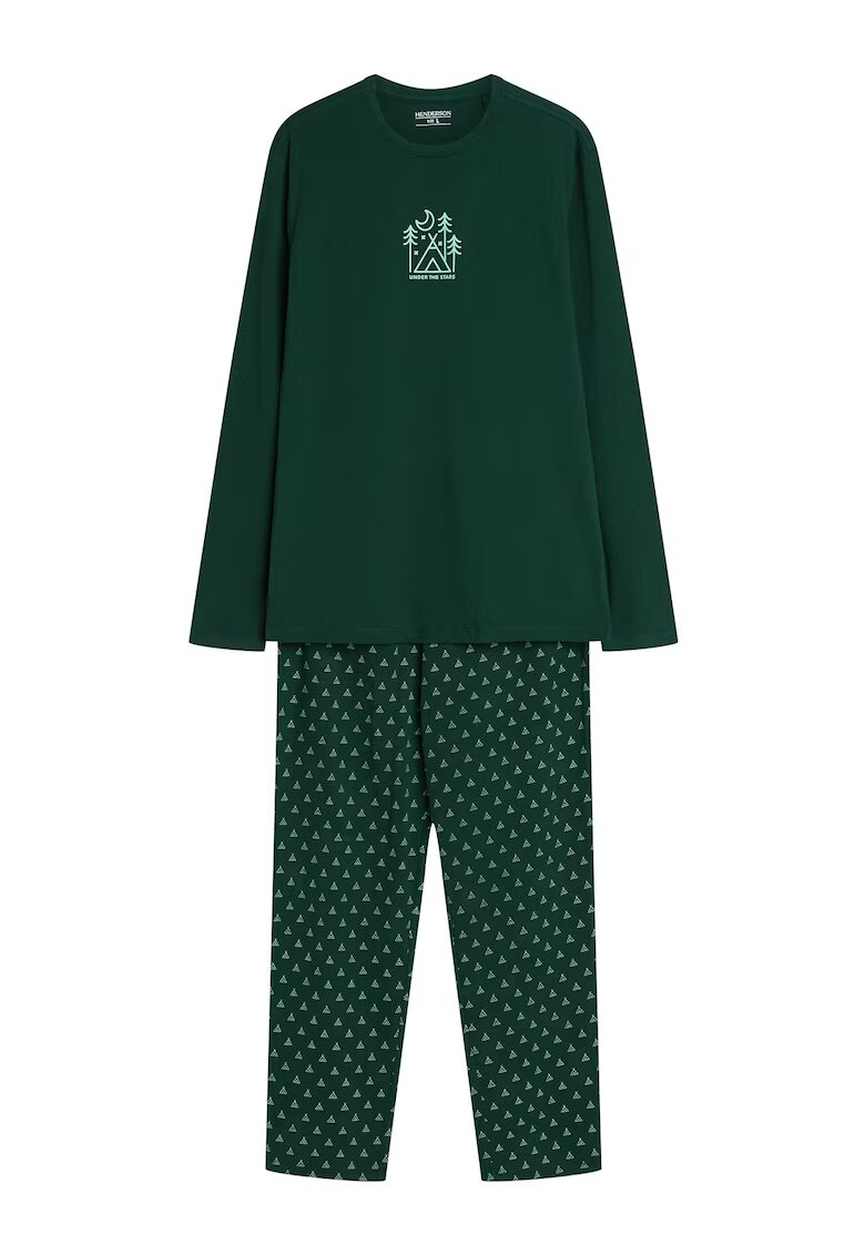 Henderson Pijamale barbati verde inchis - bumbac - maneca lunga - pantaloni lungi