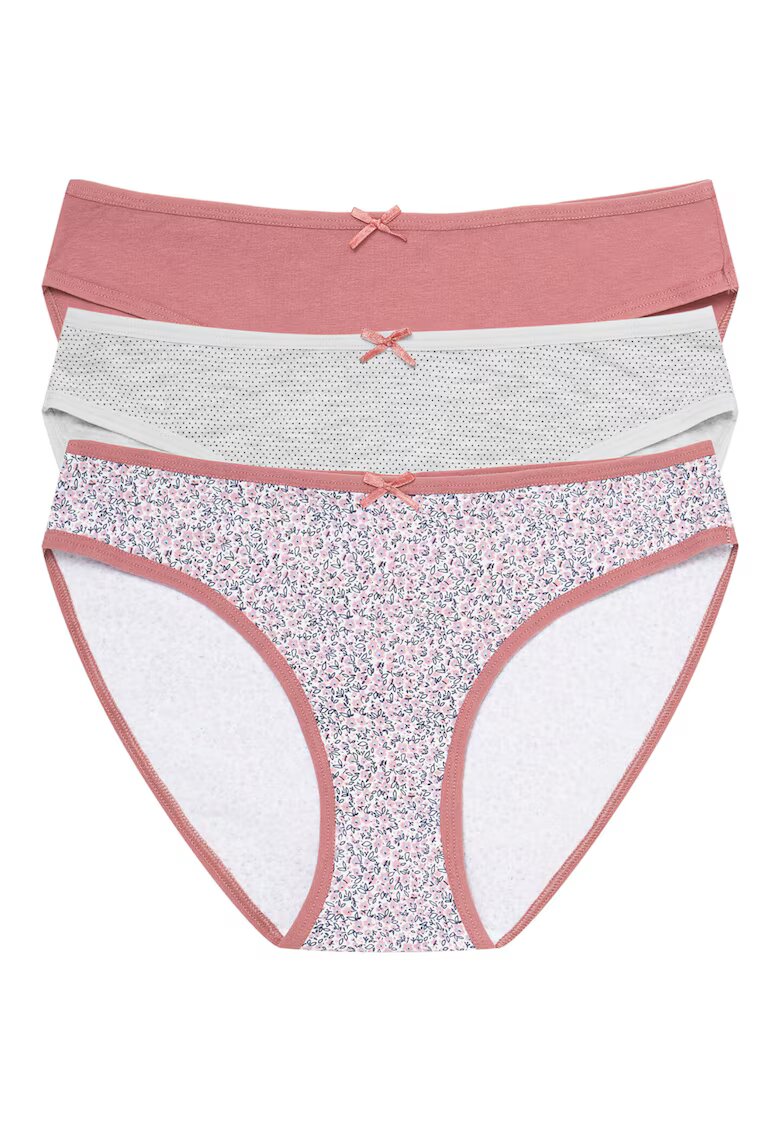 Henderson Set 3 perechi de chiloti Mi-Mi - Bumbac - pentru femei - Gri/Roz
