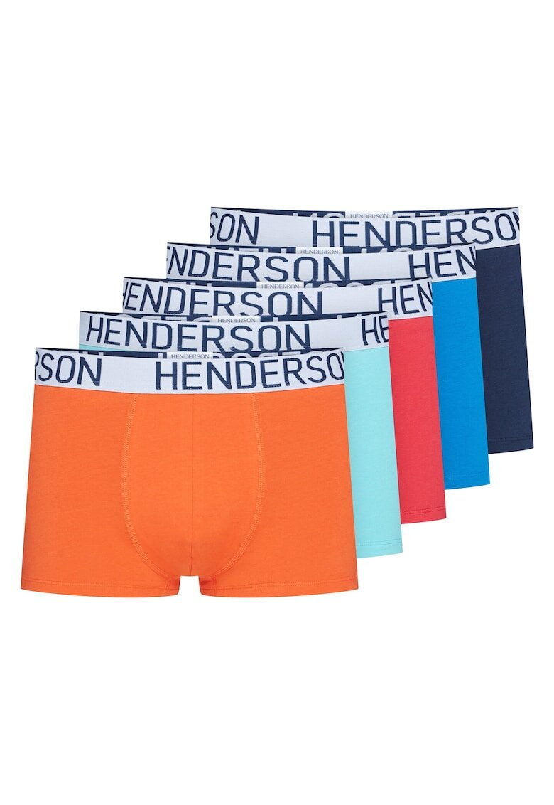 Henderson Set 5 perechi boxeri barbati - Bumbac - Multicolor