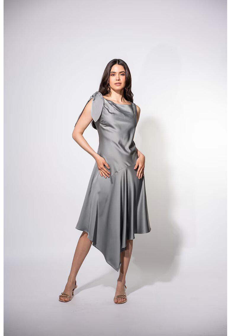 Hermosa Rochie asimetrica Elania - Gri