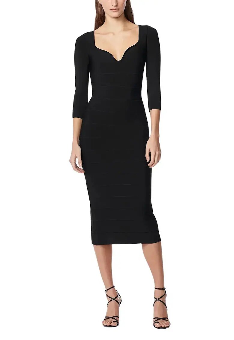 HERVE LEGER Rochie midi cu model suprapus - Negru