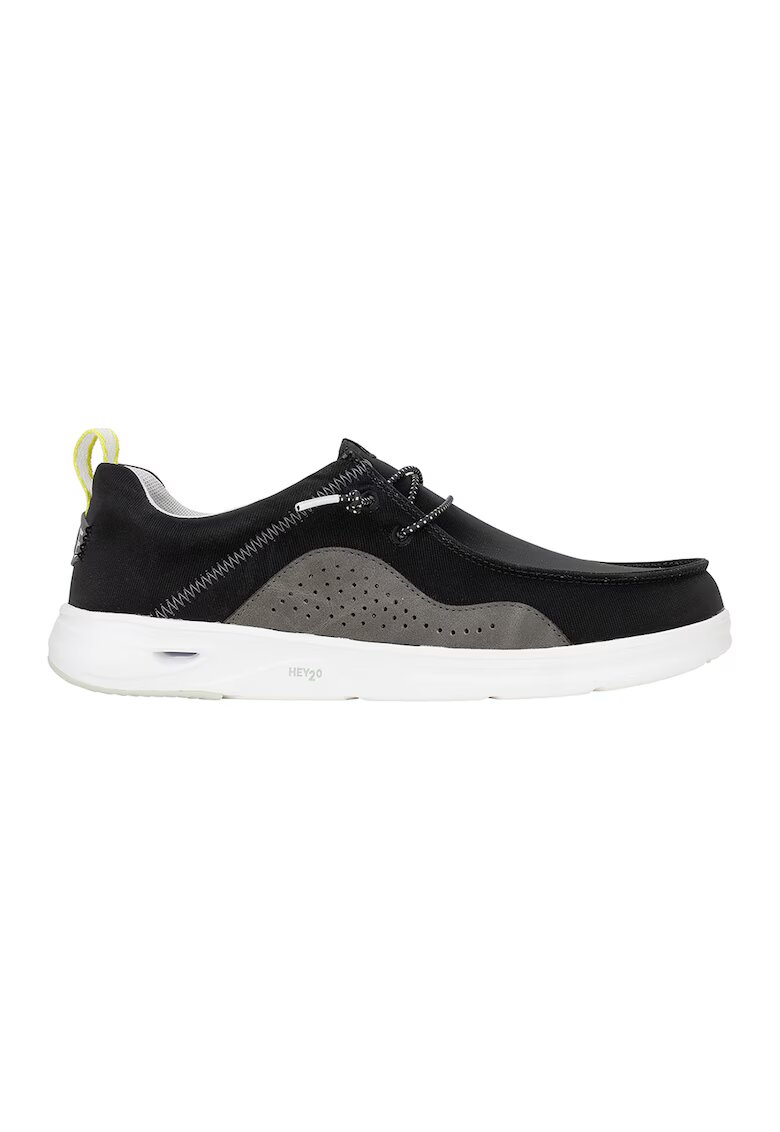 HEYDUDE Mocasini din material textil cu model uni - Negru/Gri inchis