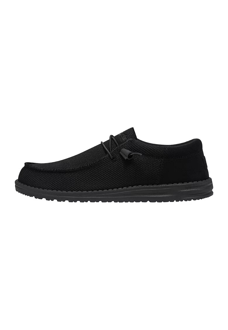 HEYDUDE Mocasini din material textil cu sireturi - Negru stins